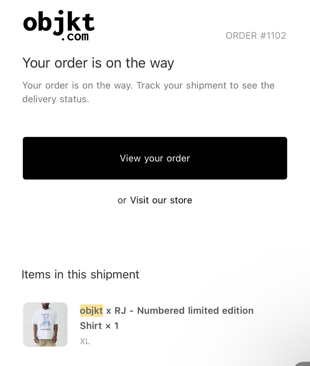 IdaHerself's tweet image. GM
Secured my limited edition t-shirt by @RJ16848519 x @objktcom!
1/69, signed, numbered and backed up by an exclusive NFT.