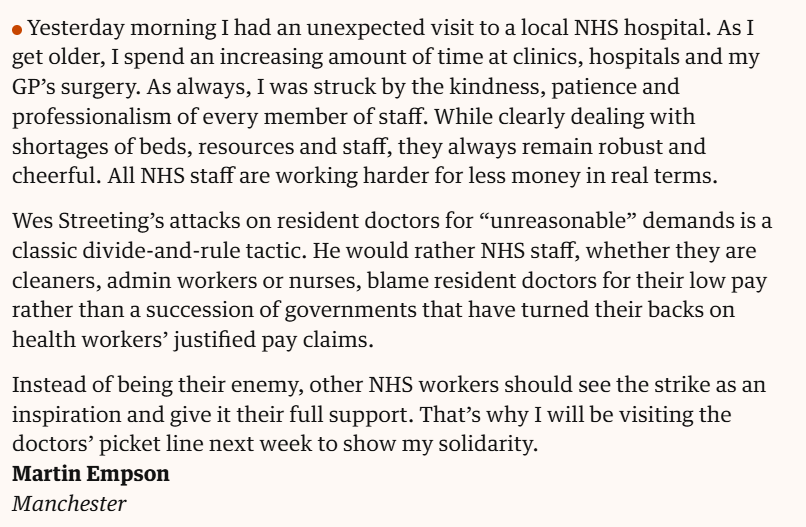 resolutereader's tweet image. The Guardian has run my letter supporting the Resident Doctors' strike theguardian.com/society/2025/j…
