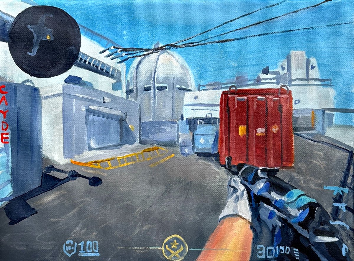 caydeplanet's tweet image. I made an oil painting of Nuke from Counter Strike