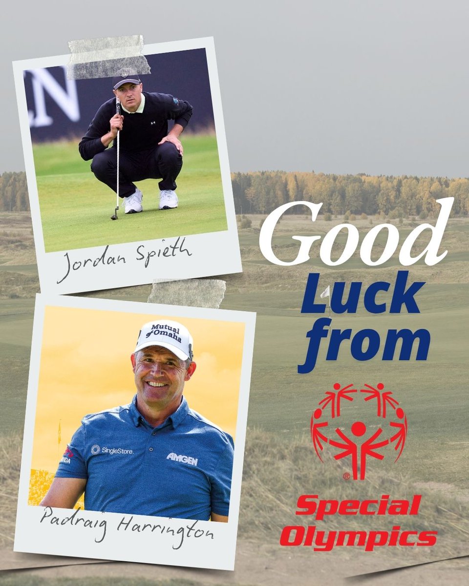 SpecialOlympics's tweet image. Good luck to @padraig_h and @JordanSpieth as they compete in the 153rd @TheOpen at Royal Portrush! 🏌️♂️⛳️
Thank you both for being true champions on and off the course—and for standing with the athletes of Special Olympics.
#ChooseToInclude #TheOpen