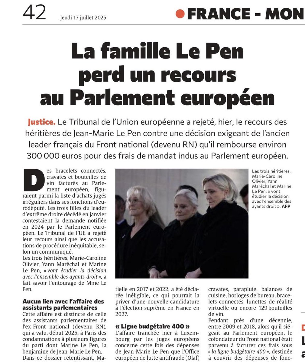 MajoriteGE's tweet image. 🤦‍♂️ Il faut châtier très sévèrement les multirécidivistes !

📝Après l’affaire des kits de campagne, après la condamnation de Marine Le Pen pour détournement de fonds publics dans l’affaire des assistants parlementaires au Parlement européen, après une énième enquête du Parquet…