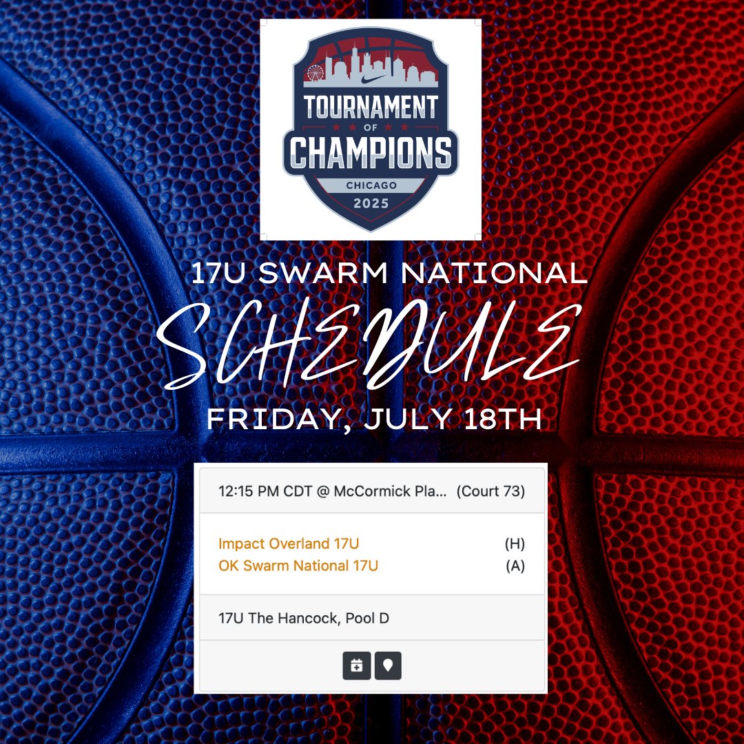 OklahomaSwarm1's tweet image. Your 17U Showcase and National schedules for Nike Tournament of Champions!! #OKSwarm