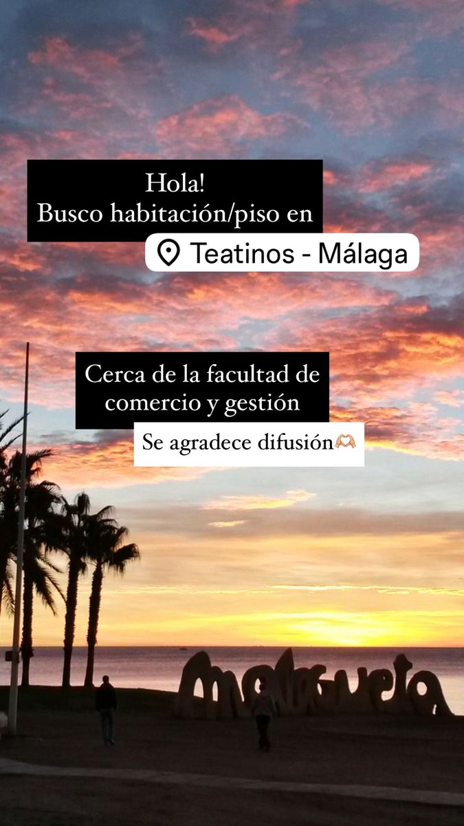 Jmrtinez18's tweet photo. Buenas, busco piso/habitación para el próximo curso en Málaga cerca de la facultad de comercio y gestión.
#uma #cotilleosuma #pisosMalaga https://t.co/WGYXagkbT2