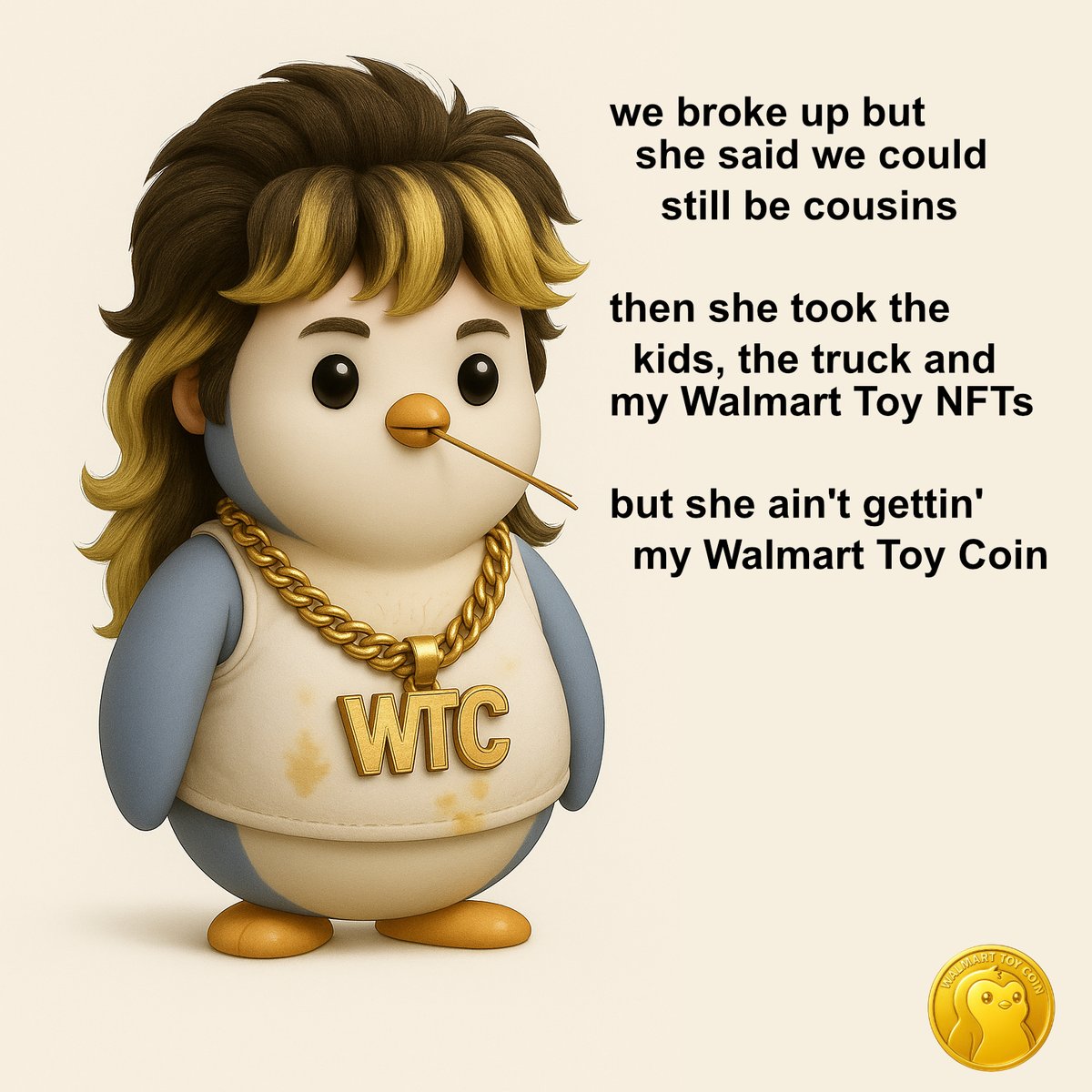 thebagworker's tweet image. Guess who's single, sober-ish, and still got all his Walmart Toy Coin?