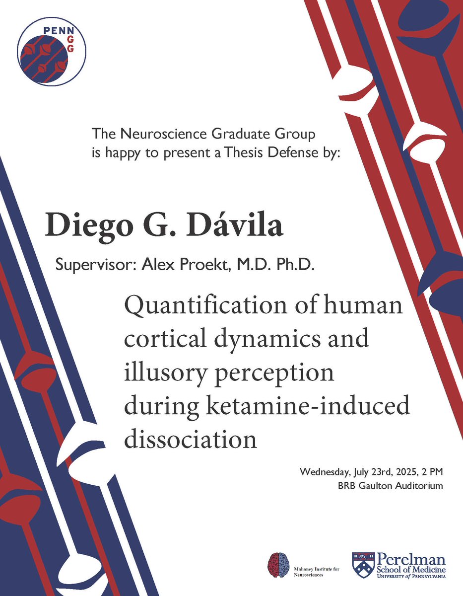 PennNGG's tweet image. #NGG is proud to present our next Thesis Defense given by Diego Dávila of the Proekt Lab! Please join us in person on 7/23. Best of luck, Diego! #PhAlmostDone 🥳