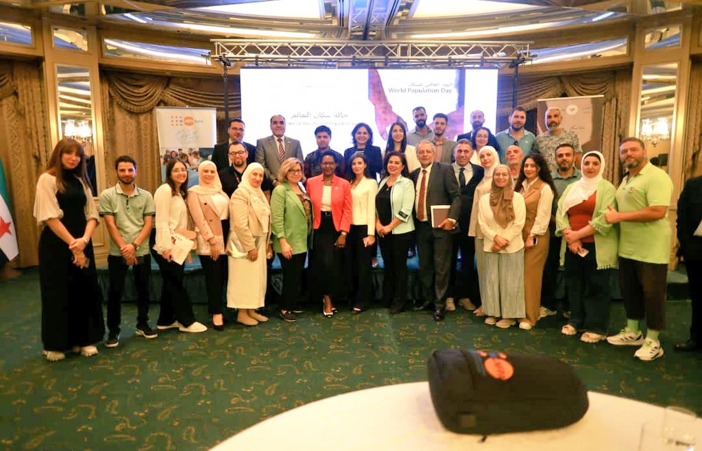 SyriaUnfpa's tweet image. 👥 To mark #WorldPopulationDay,
@UNFPA #Syria brought together national partners—including the Ministers of:
🩺 #Health| 📚 #Education | 🕌 #Endowments 💻 Communications & #IT | 📈 Planning & #Statistics, alongside #UN agencies, civil society, #Media & #youth leaders.
#SWOP2025