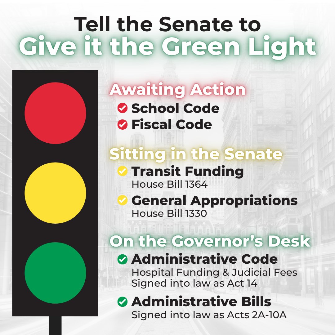 PhillyHouseDs's tweet image. SEPTA funding is waiting for the Green Light from the #PASenate to move forward our work on the #PABudget, which is many parts that address the needs in PA for the year. We’re focused on finding agreement to benefit all of PA before inaction affects your daily activity & wallet.