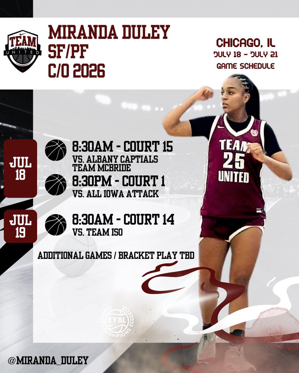 Miranda Duley (@miranda_duley) on Twitter photo Canโt believe itโs the last ride! May we cherish the moments and leave it all on the floor! <a href="/TUGirlsBB/">Team United Girls</a> <a href="/CoachACal/">Adrian Calhoun</a> <a href="/Coach_OllieK/">Coach Ollie ๐๐จ๐ฉ</a> <a href="/Coach_Jiann/">Jiann Tate</a> <a href="/HRGirlsBB/">Hickory Ridge Girls Basketball</a> <a href="/coachakerman/">Joe Akerman</a> <a href="/nikegirlseycl/">Nike Girls EYBL Champions League</a> #nikeNationals Canโt believe itโs the last ride! May we cherish the moments and leave it all on the floor! <a href="/TUGirlsBB/">Team United Girls</a> <a href="/CoachACal/">Adrian Calhoun</a> <a href="/Coach_OllieK/">Coach Ollie ๐๐จ๐ฉ</a> <a href="/Coach_Jiann/">Jiann Tate</a> <a href="/HRGirlsBB/">Hickory Ridge Girls Basketball</a> <a href="/coachakerman/">Joe Akerman</a> <a href="/nikegirlseycl/">Nike Girls EYBL Champions League</a> #nikeNationals