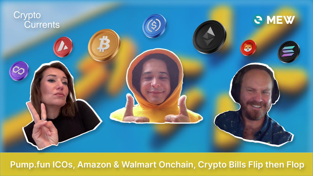 myetherwallet's tweet image. Amazon coin? Walmart coin? 🧐 Wen McDonalds coin? 👀🤠
From web2 companies coming onchain, to web3 builders making waves in politics - it's been a busy week!
Tune into the most recent episode of Crypto Currents below!
📺👉 youtube.com/watch?v=A43bDo…
📻👉 open.spotify.com/episode/4JRBRx…
