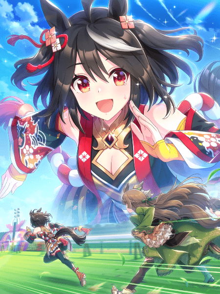 Animevox_'s tweet photo. Gordos, si no sacaron a Kitasan Black full dupes, no se preocupen. Hay una carta SR igual de buena y es SR: Sweep Tosho.

Tienen literalmente las mismas estadisticas, exceptuando la prioridad. Si la obtuviste con dupes, felicidades. 
#umamusumeprettyderby #umamusume https://t.co/mlheut9UBk
