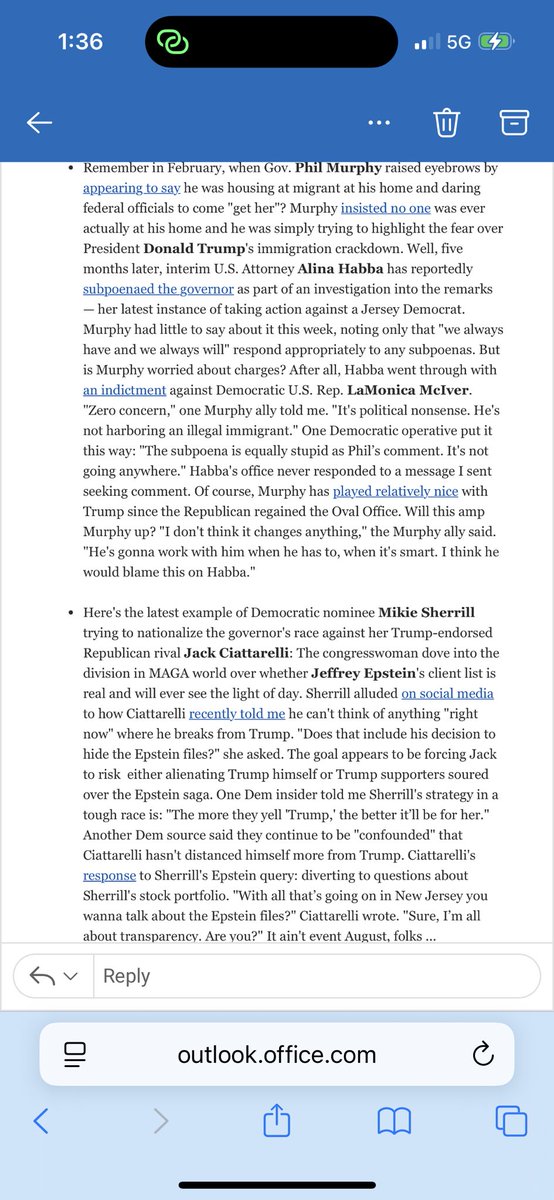 johnsb01's tweet image. I write about Jack and Mikie’s summer vacation spots, Habba’s investigation into Gov. Murphy, Mikie hitting Jack on Epstein, Jack hitting Mikie on campaigning, LG watch, and more in this week’s What Makes Jersey Run newsletter …
Subscribe here: link.nj.com/join/6fj/newsl…