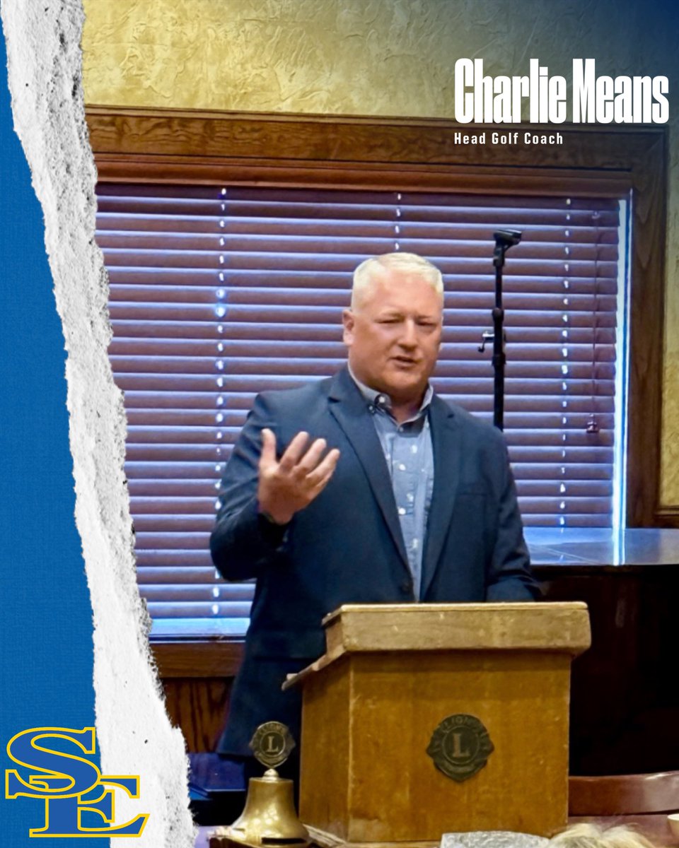 GoSoutheastern's tweet image. Thank you to the Durant Lions Club for inviting new head women&apos;s and men&apos;s golf coach Charlie Means, to speak at today&apos;s meeting. 

#SavageStorm x #commUNITY