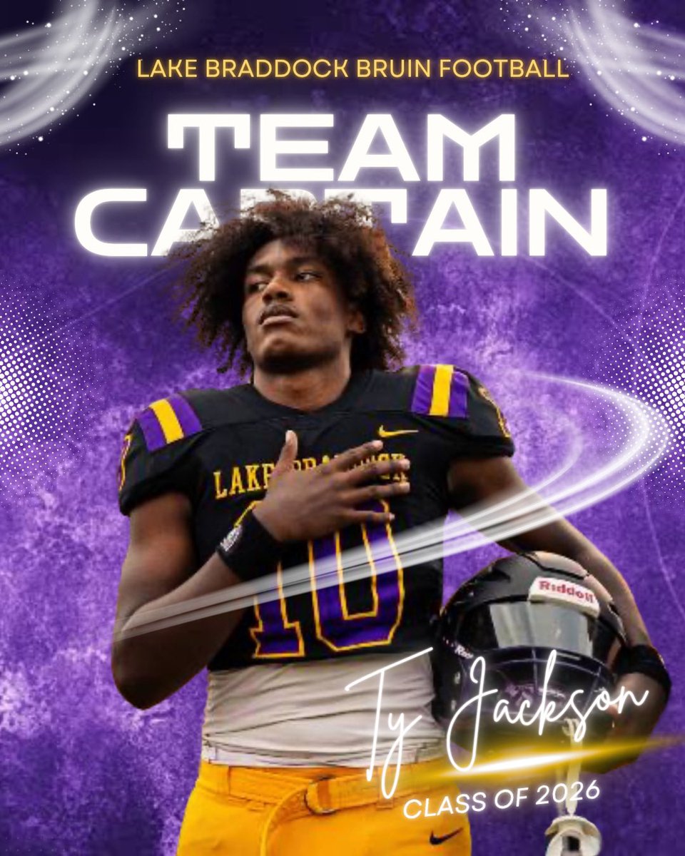 Coach Doc (@mdoc376) on Twitter photo Congratulations <a href="/imtyjackson/">Tyrone βTyβ Jackson</a> being named captain for 2025 <a href="/LakeBraddockFB/">Lake Braddock π</a> <a href="/FCPSLBSS/">Lake Braddock SS</a> <a href="/LBathletic/">LB Bruins Athletics</a> <a href="/bruins_atp/">LB Athletic Training</a> <a href="/bruin_boosters/">Bruin Boosters - Lake Braddock</a> Congratulations <a href="/imtyjackson/">Tyrone βTyβ Jackson</a> being named captain for 2025 <a href="/LakeBraddockFB/">Lake Braddock π</a> <a href="/FCPSLBSS/">Lake Braddock SS</a> <a href="/LBathletic/">LB Bruins Athletics</a> <a href="/bruins_atp/">LB Athletic Training</a> <a href="/bruin_boosters/">Bruin Boosters - Lake Braddock</a>