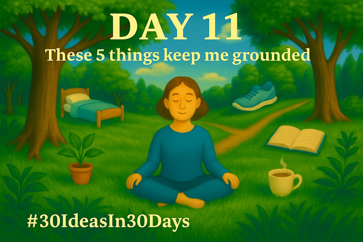 daniela_kuester's tweet photo. These 5 things keep me grounded:

🛌 Good sleep.
👟 Going for a walk.
📗Time to read a great book.
🧘‍♀️ Mini-breaks when I need them.
🍵 Quality time with family and friends.

I'd love to hear from you!
What keeps you grounded?
👇

#SmallBreaks #30IdeasIn30Days #Habits https://t.co/1aZRBPoCKY