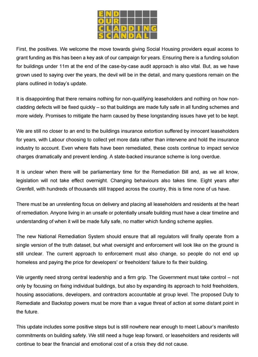 EOCS_Official's tweet image. 📢 Our statement on today's (quietly slipped out) Remediation Acceleration Plan update 👇🏽