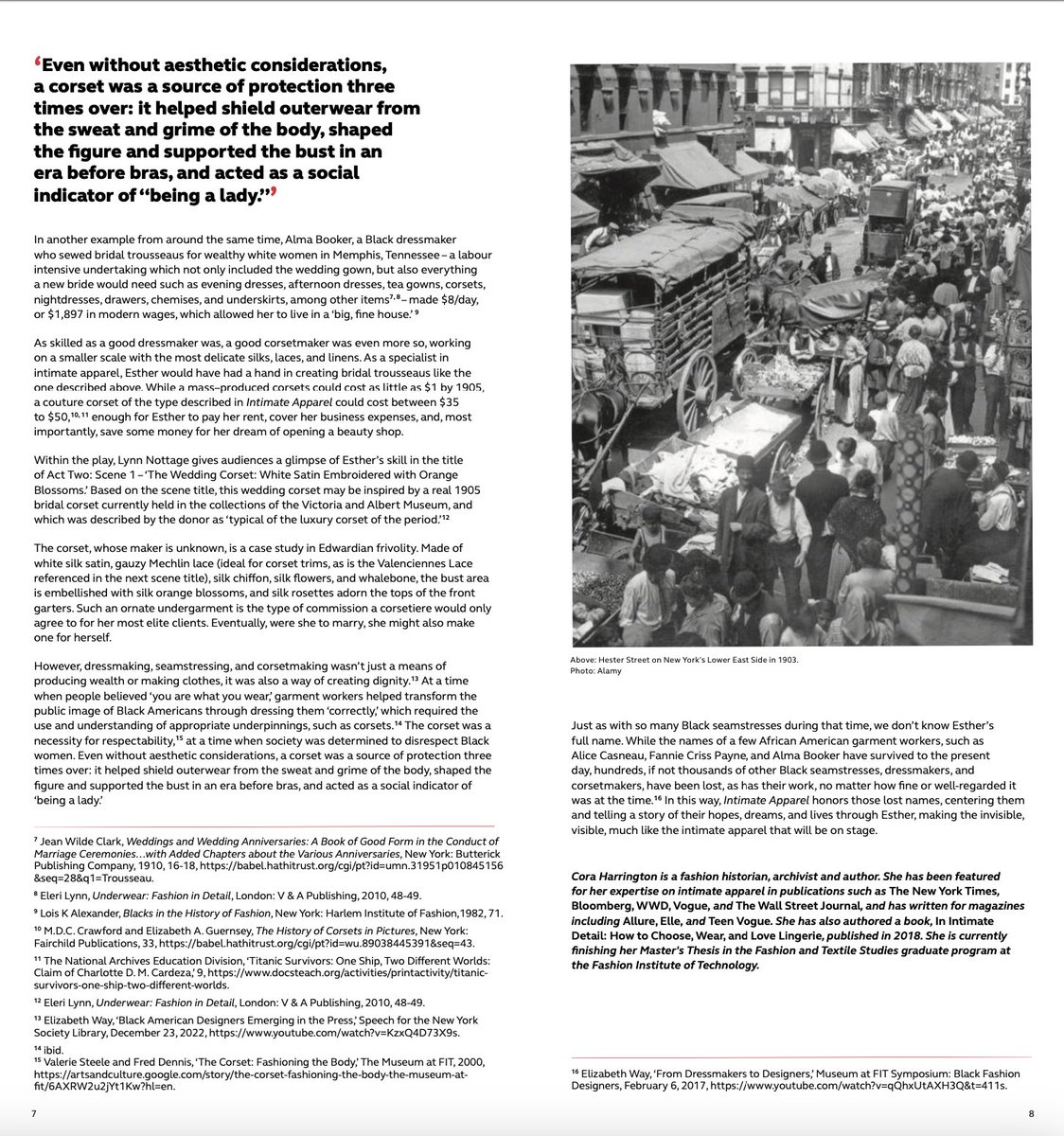 A couple of months ago, I was asked to write an essay about Edwardian Era Black corsetieres and seamstresses for a production of the play Intimate Apparel by Lynn Nottage happening at London's Donmar Warehouse Theater. I'm delighted to share that essay in full with you here. 🪡🧵