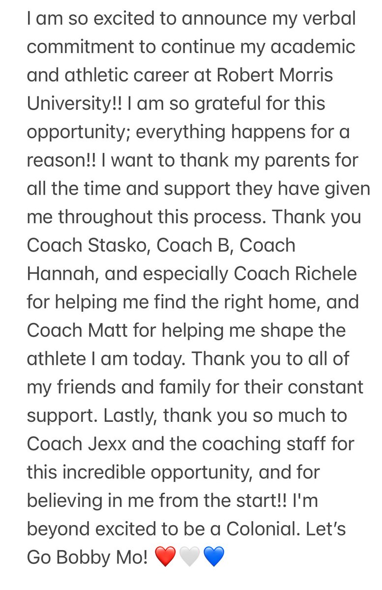 Committed!! Everything happens for a reason. Let’s go Bobby Mo!! ❤️🤍💙

<a href="/CoachJexx_RMU/">Coach Jexx</a> <a href="/coachbonnie36/">Coach Bonnie</a> <a href="/RMUSoftball/">RMU Softball</a> <a href="/teampahall/">Team PA Hall 18U & Team PA Hall 16U</a> <a href="/ginggga21/">Richele Hall</a> <a href="/teampafastpitch/">Team Pennsylvania Fastpitch</a> <a href="/PVSbaseball/">PVS Baseball</a> <a href="/KingFish626/">Matthew Pilewski</a> <a href="/CoachO_11/">Olet Stasko</a> <a href="/SFsoftballLions/">South Fayette Softball</a>