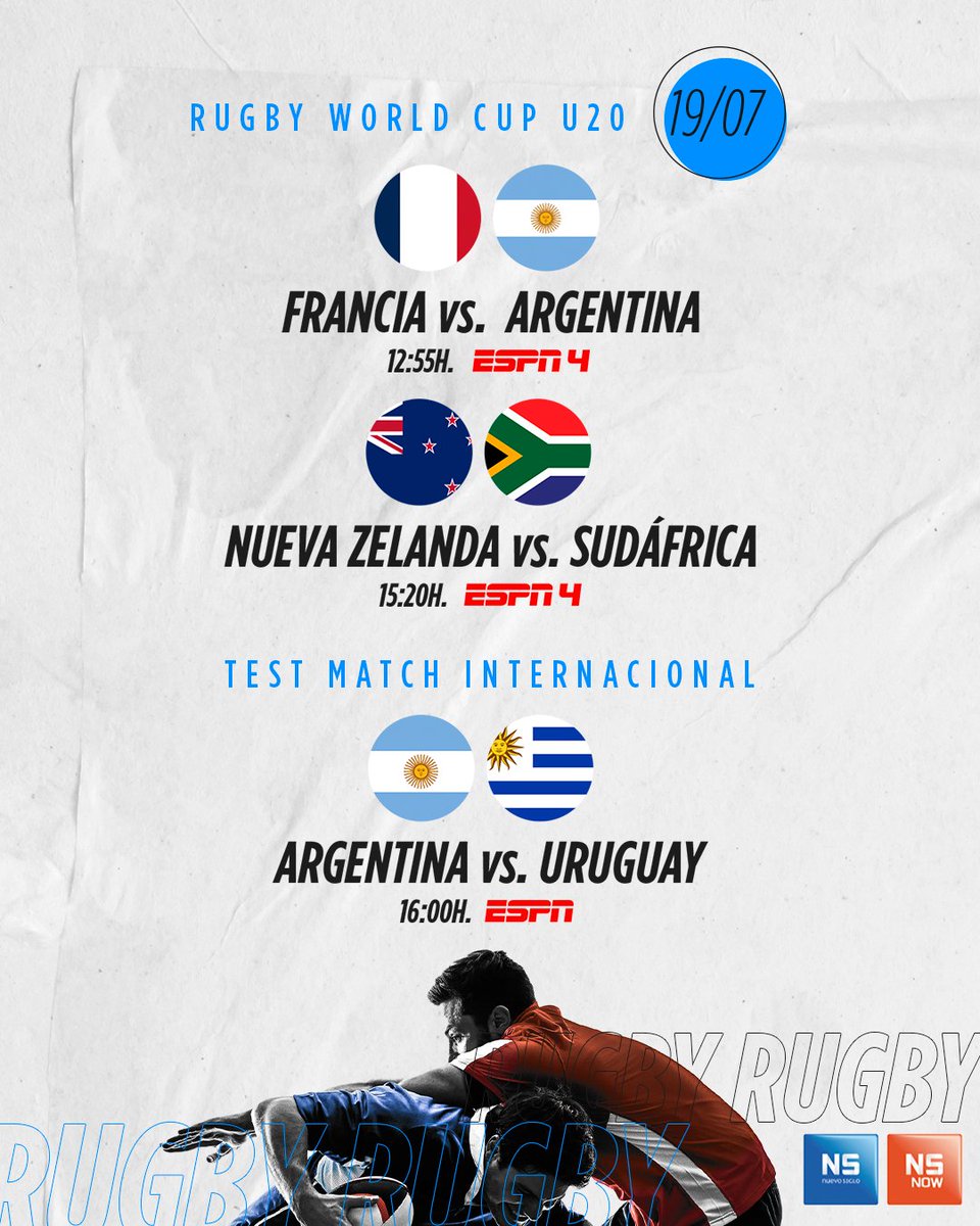 Se viene un sábado full #Rugby🏆🏉

Seguí los partidos desde tu TV o desde donde estés con NSNOW 📺📱💻