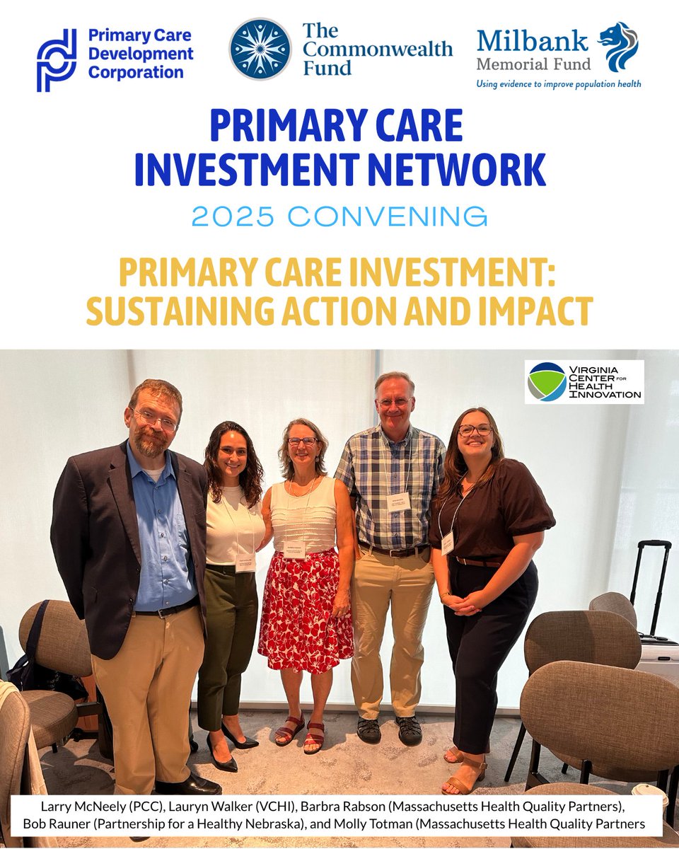 VCHI (@vahthinnovation) on Twitter photo Thank you <a href="/PrimaryCareDev/">PCDC</a>, <a href="/MilbankFund/">Milbank Memorial Fund & The Milbank Quarterly</a>, and <a href="/commonwealthfnd/">Commonwealth Fund</a> for hosting the 2025 Primary Care Investment Network meeting! #VCHI CSO Lauryn Walker joined <a href="/PCPCC/">Primary Care Collaborative (PCC)</a>’s Larry McNeely, MHQPs’ Barbra Rabson and Molly Totman, and Partnership for a Healthy Nebraska’s Bob Rauner. Thank you <a href="/PrimaryCareDev/">PCDC</a>, <a href="/MilbankFund/">Milbank Memorial Fund & The Milbank Quarterly</a>, and <a href="/commonwealthfnd/">Commonwealth Fund</a> for hosting the 2025 Primary Care Investment Network meeting! #VCHI CSO Lauryn Walker joined <a href="/PCPCC/">Primary Care Collaborative (PCC)</a>’s Larry McNeely, MHQPs’ Barbra Rabson and Molly Totman, and Partnership for a Healthy Nebraska’s Bob Rauner.