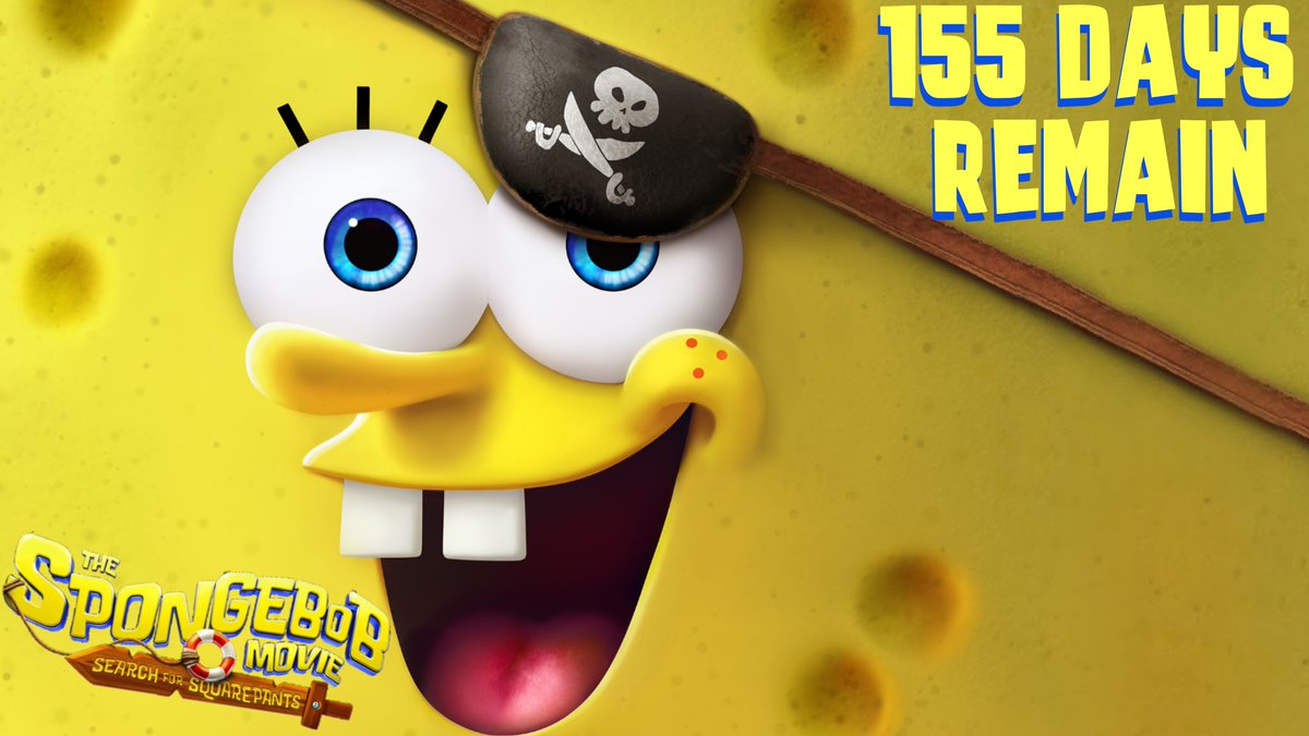 SBCountdown's tweet image. The #SpongeBob Movie: Search For SquarePants releases in 155 days
