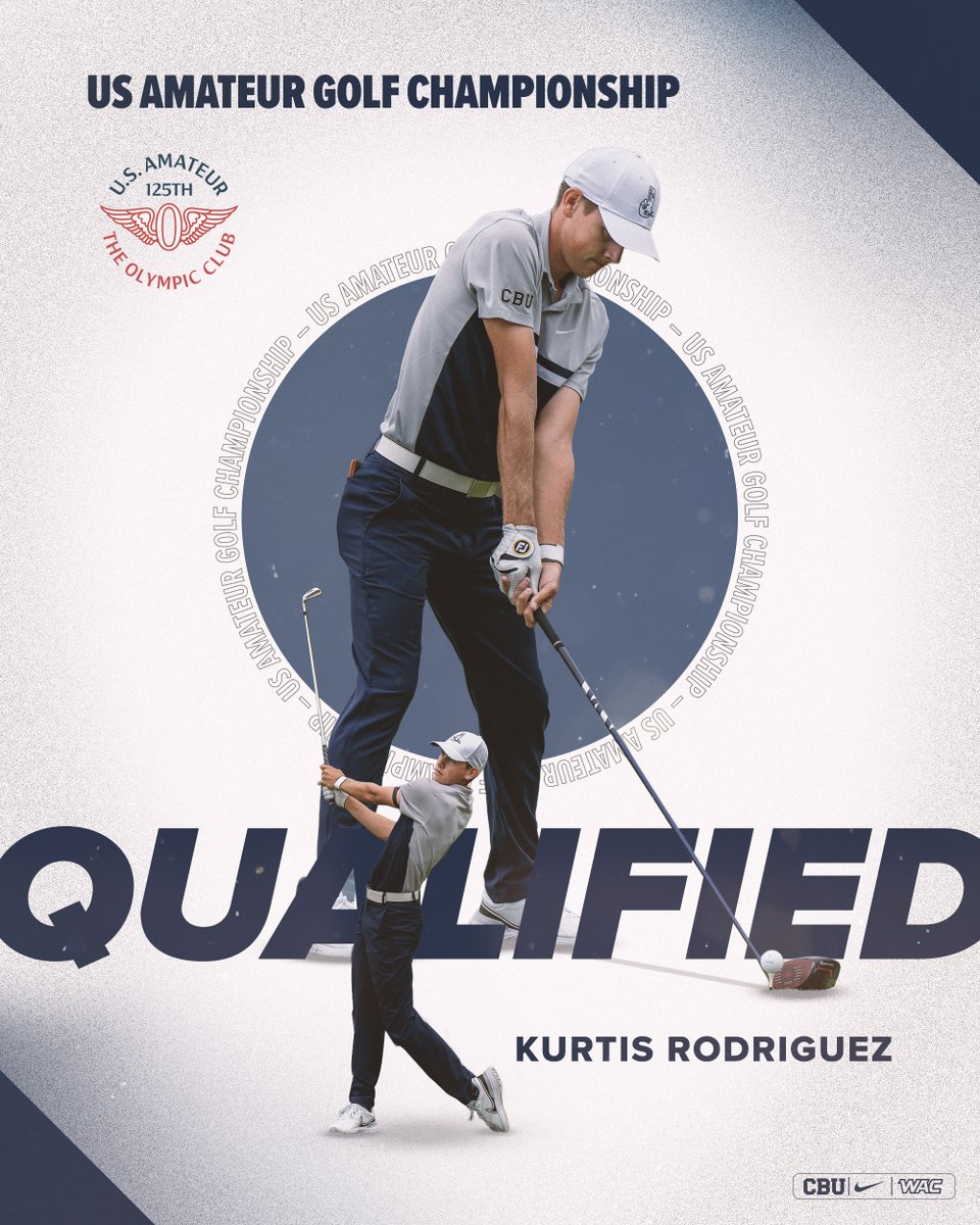 CBUMensGolf's tweet photo. 𝐐𝐔𝐀𝐋𝐈𝐅𝐈𝐄𝐃⛳

Congratulations to Kurtis Rodriguez on qualifying for the 2025 U.S. Amateur Golf Championship👏

📰-https://t.co/KhmVuof1ZS
 
#LanceUp⚔️ https://t.co/OZ5RcBnL4g