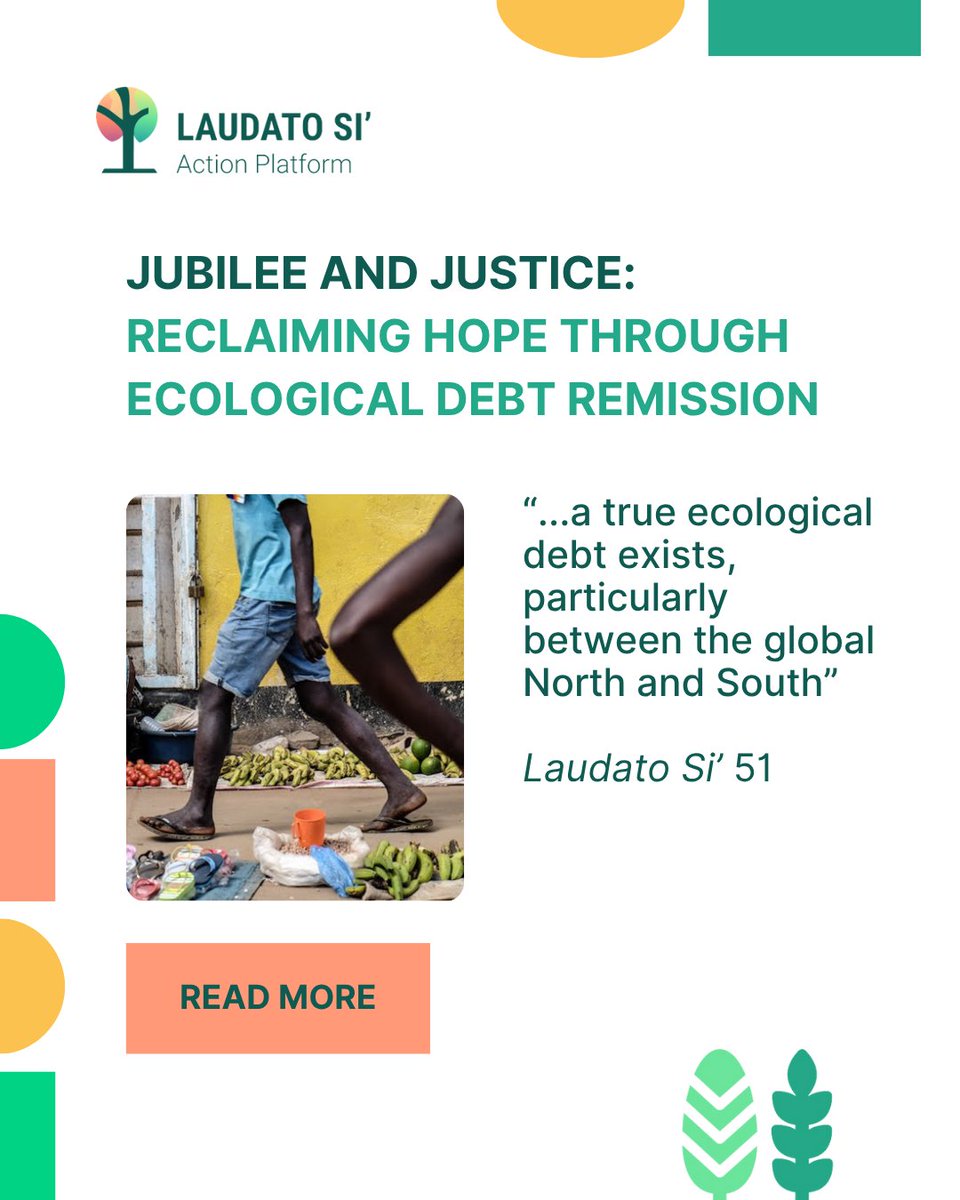 LAUDATO SI’ ACTION PLATFORM (@lsap_eng) on Twitter photo Debt isn’t just financial—it’s ecological too. 🌍
The Church calls for Jubilee as justice: for people, for the planet, for the future.
Read how your actions can help shift the balance.
👉 Read more: bit.ly/4lZh4U6
<a href="/VaticanIHD/">Integral Human Dev</a> <a href="/CasinaPioIV/">Casina Pio IV</a> <a href="/Policy_Dialogue/">Columbia's Initiative for Policy Dialogue</a> Debt isn’t just financial—it’s ecological too. 🌍
The Church calls for Jubilee as justice: for people, for the planet, for the future.
Read how your actions can help shift the balance.
👉 Read more: bit.ly/4lZh4U6
<a href="/VaticanIHD/">Integral Human Dev</a> <a href="/CasinaPioIV/">Casina Pio IV</a> <a href="/Policy_Dialogue/">Columbia's Initiative for Policy Dialogue</a>