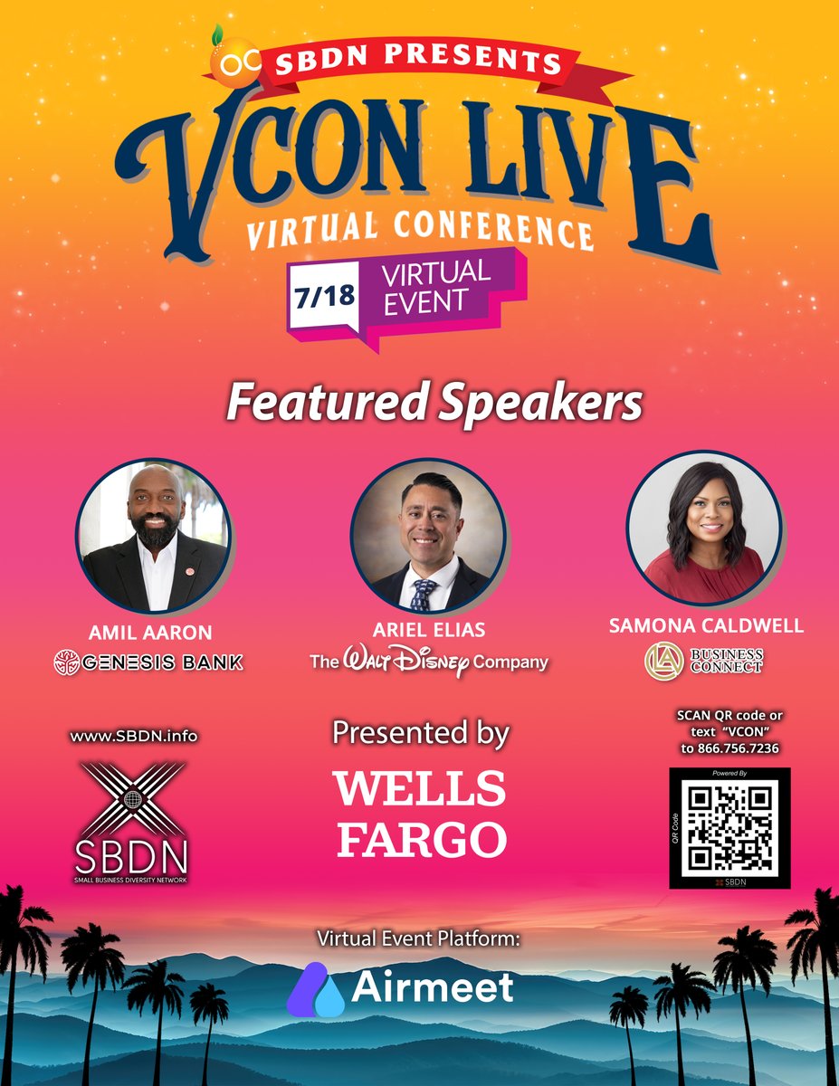 CaliforniaOSBA's tweet image. ๐ฃ CalOSBA is a proud resource partner for VCON โ a virtual conference for business!
โ
Learn from LA Sports & Entertainment Commission
โ
Explore grants with Genesis Bank
โ
Connect with biz resources
๐
Register now: ow.ly/NYfO50WrooU
#SmallBusinessSupport #VCON2025