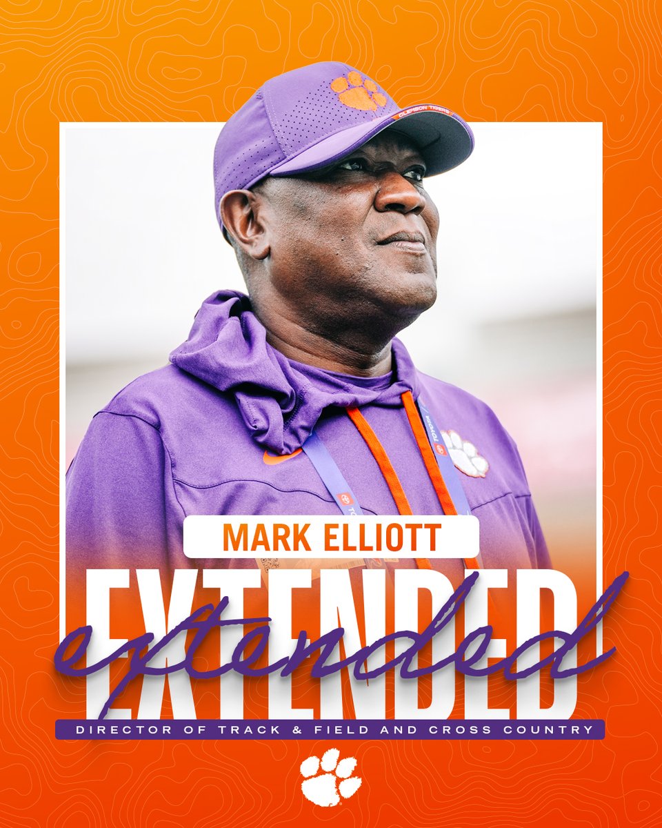 ClemsonTrackXC's tweet image. Entering his 13th season, Coach Elliott has signed an extension through the 2028 season✍️