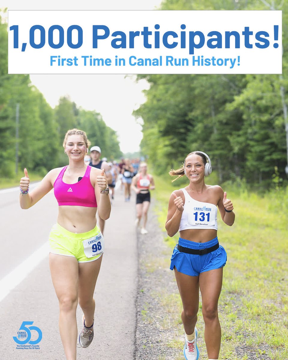 For quite a while our organizing committee has had a reach goal of seeing more than 1,000 people register to participate in this great event. AND FOLKS, IT HAS FINALLY HAPPENED! 
This year, as we celebrate 50 years of Canal Run, we'll also officially celebrate our larges...