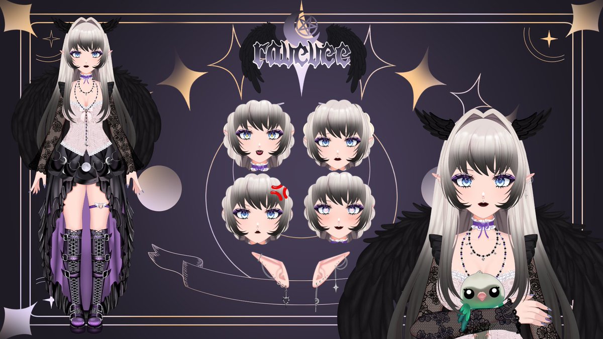 KiyukiYukimi's tweet image. I was in charge of @raavevee vtuber model and her logo🩵
Thank you so much for trusting me with your model! 🥰
