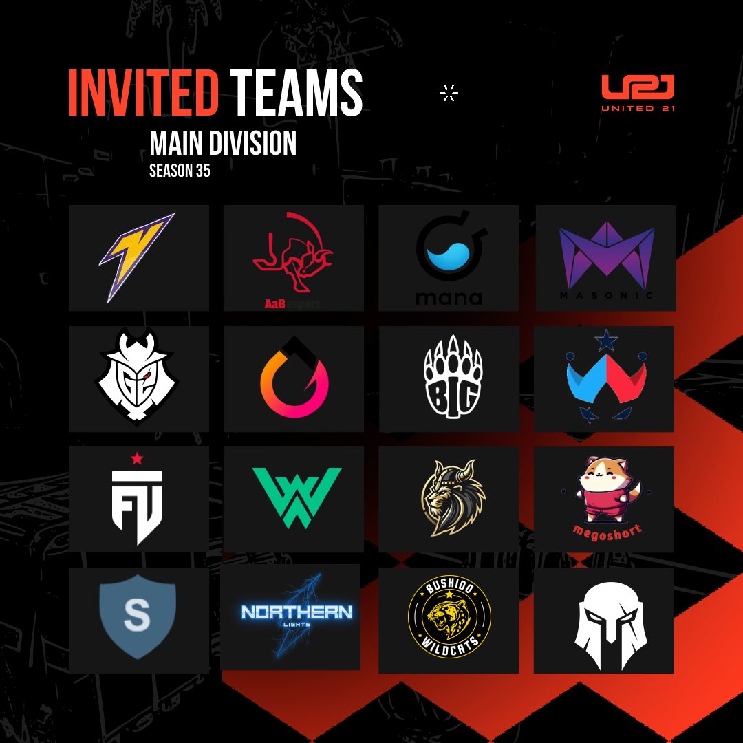 United21 (@ofunited21) on Twitter photo Are you ready for a new season?🤩 We are ready 🔥🔥
Meet our participants!
<a href="/VoltGesports/">Volt 🇩🇰</a> <a href="/AaBesport/">AaB esport</a> <a href="/MANAeSports_/">MANA eSports</a> <a href="/MasonicGG/">MASONIC</a> <a href="/G2CSGO/">G2 CS</a> Ares <a href="/GenOneEsports/">GenOne</a> <a href="/BIGCLANgg/">BIG</a> AC <a href="/Wildcard_GG/">Wildcard</a> AC <a href="/FUTesportsgg/">FUT Esports</a> <a href="/WopaEsport/">WOPA Esport</a> <a href="/EsportPrestige_/">Prestige Esport</a> Megoshort Showmakerz <a href="/NL_CS2/">Northern Lights🇸🇪</a> <a href="/bushidowildcats/">Oyuneks Bushido Wildcats</a> Are you ready for a new season?🤩 We are ready 🔥🔥
Meet our participants!
<a href="/VoltGesports/">Volt 🇩🇰</a> <a href="/AaBesport/">AaB esport</a> <a href="/MANAeSports_/">MANA eSports</a> <a href="/MasonicGG/">MASONIC</a> <a href="/G2CSGO/">G2 CS</a> Ares <a href="/GenOneEsports/">GenOne</a> <a href="/BIGCLANgg/">BIG</a> AC <a href="/Wildcard_GG/">Wildcard</a> AC <a href="/FUTesportsgg/">FUT Esports</a> <a href="/WopaEsport/">WOPA Esport</a> <a href="/EsportPrestige_/">Prestige Esport</a> Megoshort Showmakerz <a href="/NL_CS2/">Northern Lights🇸🇪</a> <a href="/bushidowildcats/">Oyuneks Bushido Wildcats</a>