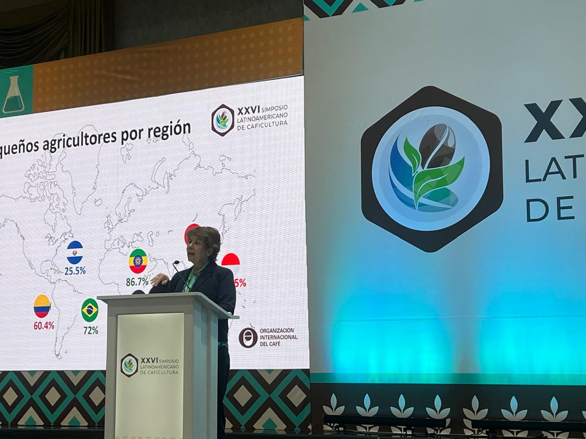 ICOCoffeeOrg's tweet image. Opportunities and challenges for coffee-producing families – this was the focus of our ED's presentation at the XXVI Latin American Coffee Growing Symposium, held on 16 July in San Salvador, El Salvador.
