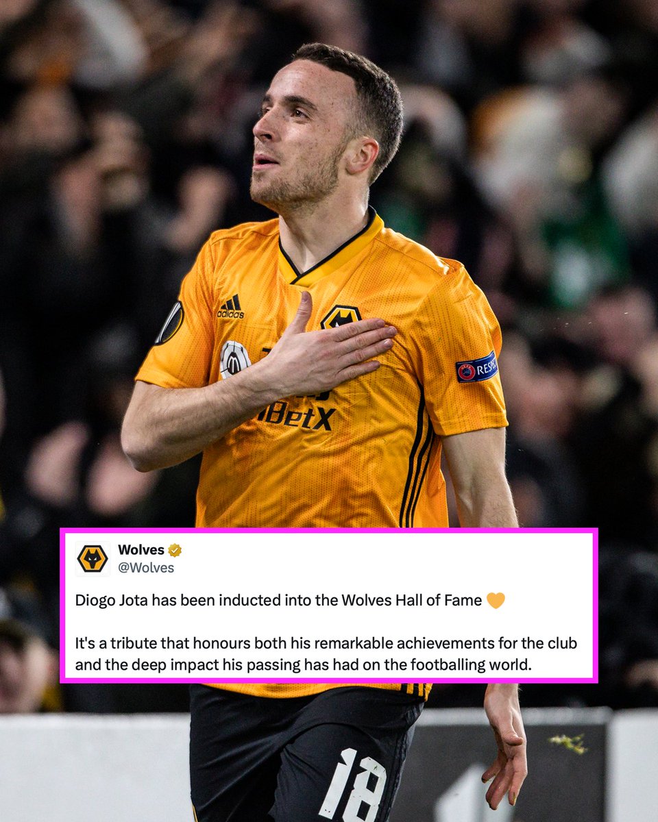 A beautiful touch from <a href="/Wolves/">Wolves</a> as they add Diogo Jota to their Hall of Fame ❤️