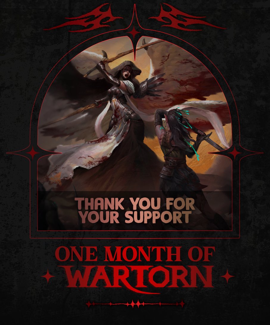 Wartorn_Game's tweet image. Wartorn has officially been out for a month! Huge thank you to everyone who’s played, shared, and supported the game so far. Your support means everything and the battle is only beginning!