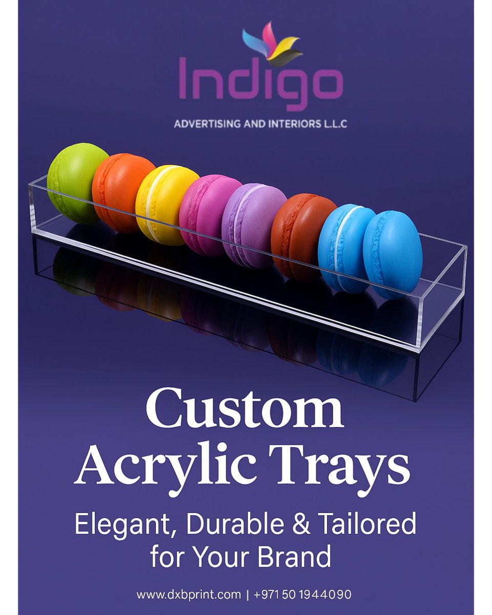Indigoajman's tweet image. ✨ Showcase Your Sweets in Style!

📞 +971501944090
🌐 dxbprint.com
#AcrylicTrays #CustomDisplay #AcrylicDisplayStand #DubaiPrinting #IndigoAdvertising #RetailDisplayDubai #MacaronTray #CustomAcrylicDubai #ProductPhotographyDubai #DisplaySolutions #LuxuryDisplay