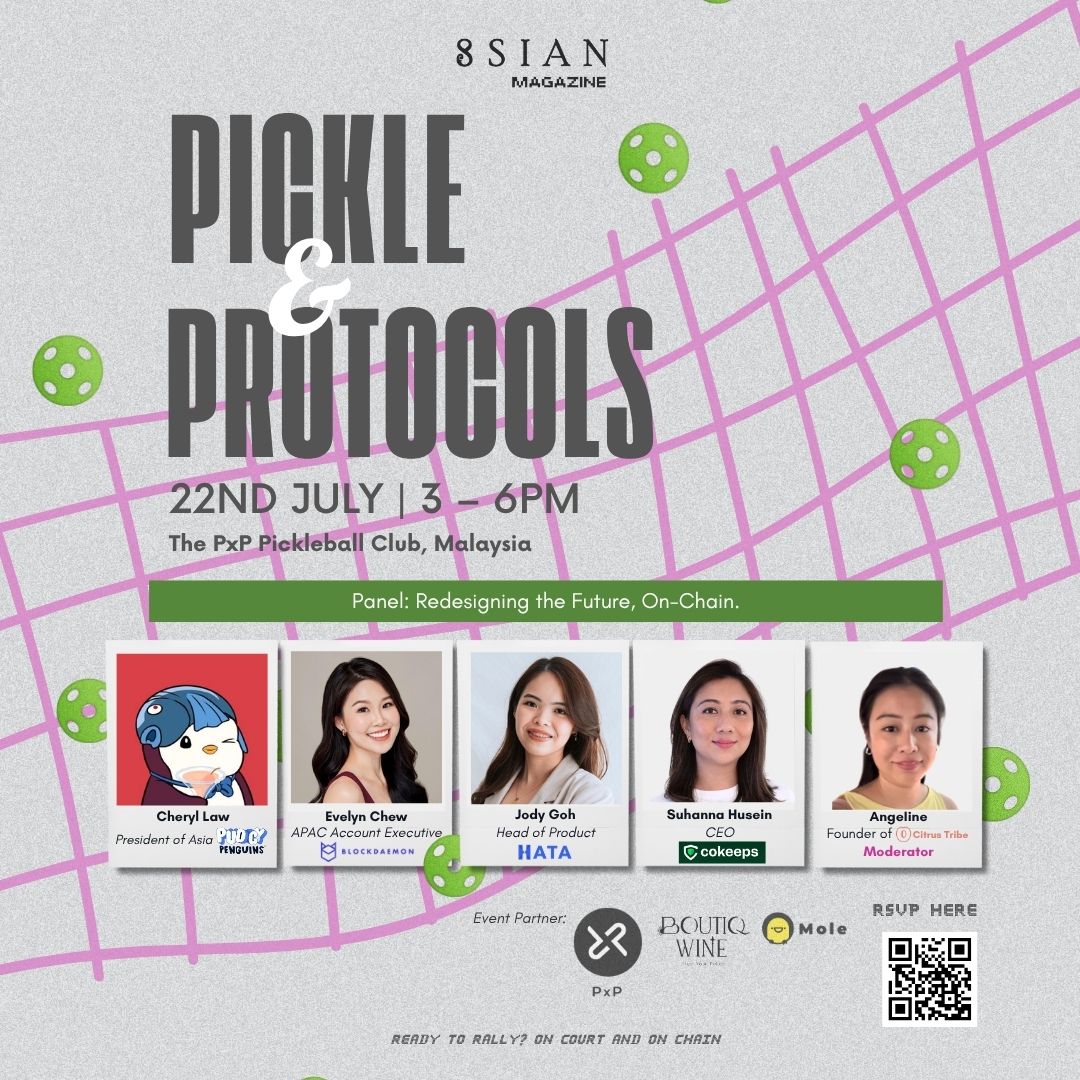 8SIAN Magazine (@8sianmagazine) on Twitter photo GM, You’ve been served 🏓
Join us for Pickle & Protocols, a <a href="/MalaysiaBCW/">MY Blockchain Week</a> side event where Web3 meets pickleball in KL!
📅 22 July | 3 – 6PM
🎽 Dress code: Athleisure
🎟️ lu.ma/qpjlb7gi
Agenda:
3–5PM: Free Pickleball session
5–5.30PM: Panel “Redesigning the Future, GM, You’ve been served 🏓
Join us for Pickle & Protocols, a <a href="/MalaysiaBCW/">MY Blockchain Week</a> side event where Web3 meets pickleball in KL!
📅 22 July | 3 – 6PM
🎽 Dress code: Athleisure
🎟️ lu.ma/qpjlb7gi
Agenda:
3–5PM: Free Pickleball session
5–5.30PM: Panel “Redesigning the Future,