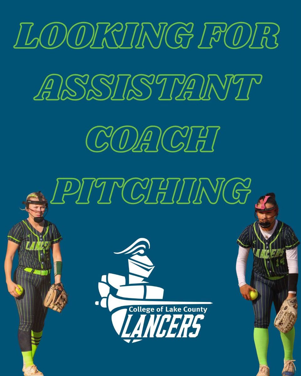 Hey softball fam! 👋

I’m on the hunt for an Assistant Coach at College of Lake County! 🥎

If you love working with pitchers and want to be part of something awesome, hit me up!

📬 DMs are open or reach out for more info!
 
Apply: clc.wd5.myworkdayjobs.com/External/job/G…