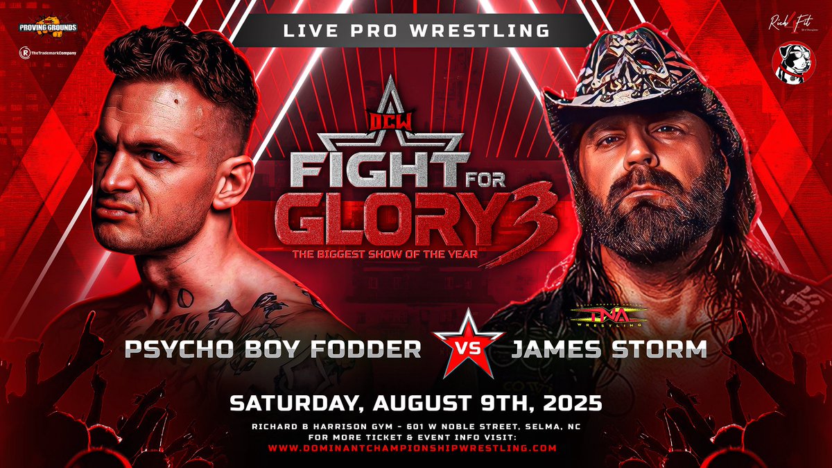 Dominant Championship Wrestling (@dcwrestlinglive) on Twitter photo ⏩️NWA Star Psycho Boy Fodder Looks To Take On TNA Star <a href="/JamesStormBrand/">James Storm</a> At The Biggest Show Of The Year‼️🔥
🎟️ Visit dominantchampionshipwrestling.com for ticket info and event updates! ⏩️NWA Star Psycho Boy Fodder Looks To Take On TNA Star <a href="/JamesStormBrand/">James Storm</a> At The Biggest Show Of The Year‼️🔥
🎟️ Visit dominantchampionshipwrestling.com for ticket info and event updates!