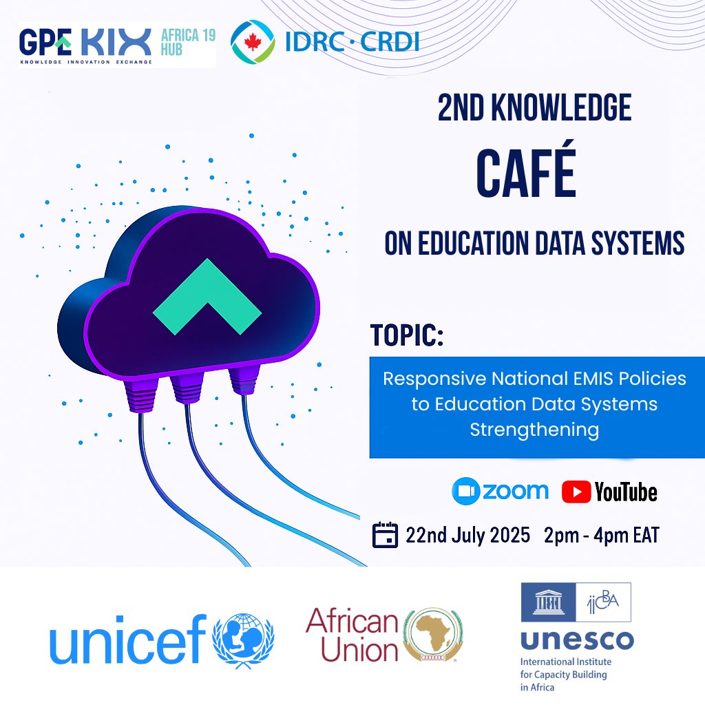 AUIPED's tweet image. Join the 2nd KIX Knowledge Café on Education Data Systems
🗓️ 22 July 2025 | 🕒 14:00–16:00 (UTC+3)
💻 Virtual | Open to all
Hear from 🇳🇬 🇸🇸 🇲🇿 🇬🇲 + @ZiziAfrique on EMIS policy &amp;amp; data innovation. Register below
us06web.zoom.us/meeting/regist…  #AUIPED #EMIS #KIXAfrica19