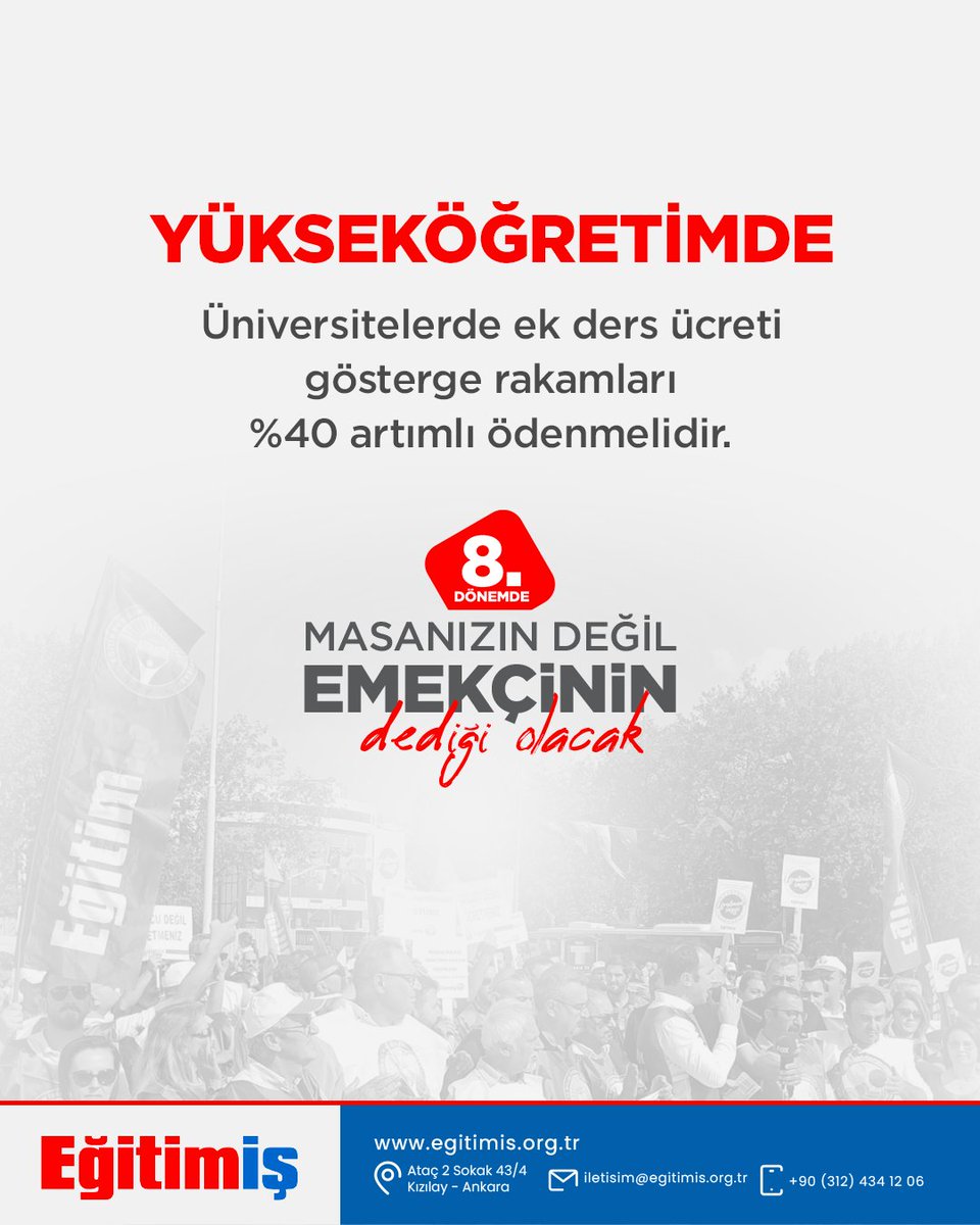 egitimis's tweet photo. YÜKSEKÖĞRETİMDE

Üniversitelerde ek ders ücretleri gösterge rakamları %40 artırımlı ödenmelidir.

#emekçinindediği https://t.co/XEnPf9CWAm
