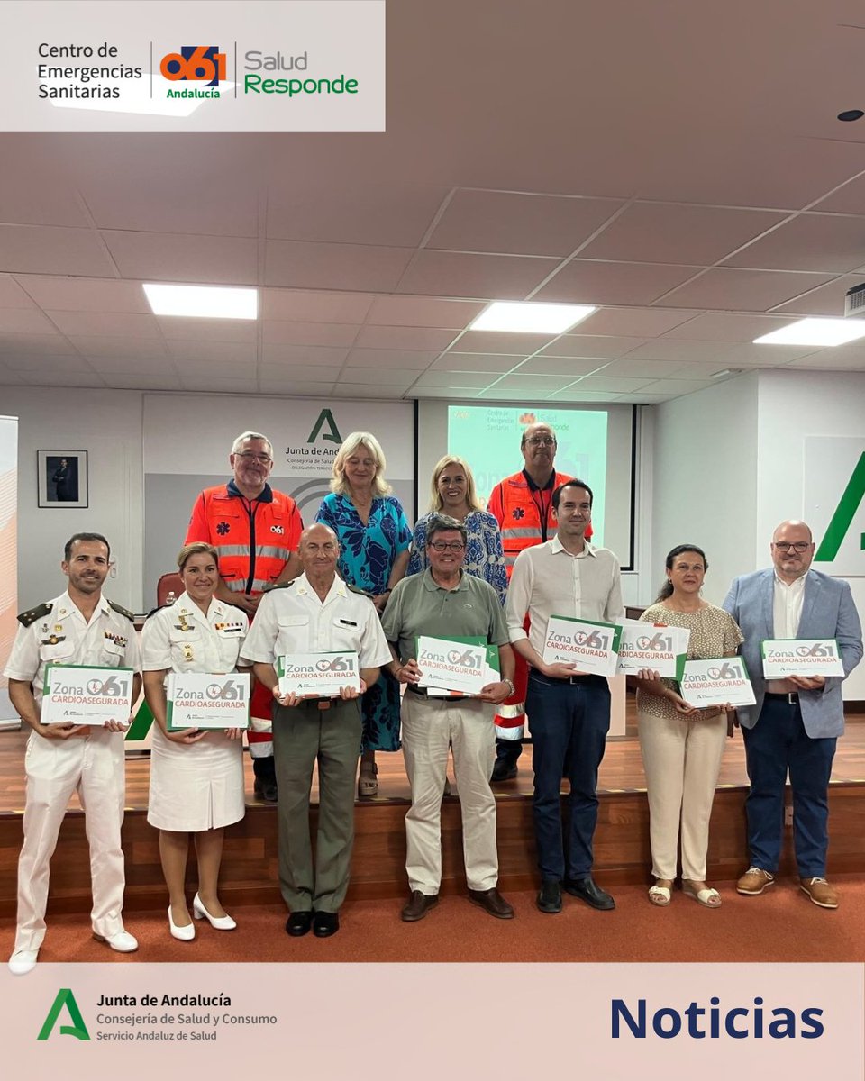 061emergenciand's tweet photo. Salud concede la distinción de 'zona cardioasegurada' a 27 instalaciones de Cádiz.

📍  La provincia gaditana cuenta con un total de 226 centros con este reconocimiento del Centro de Emergencias Sanitarias 061, encargado de la gestión de esta acreditación en nuestra Comunidad. https://t.co/7MnlJ9OYE0