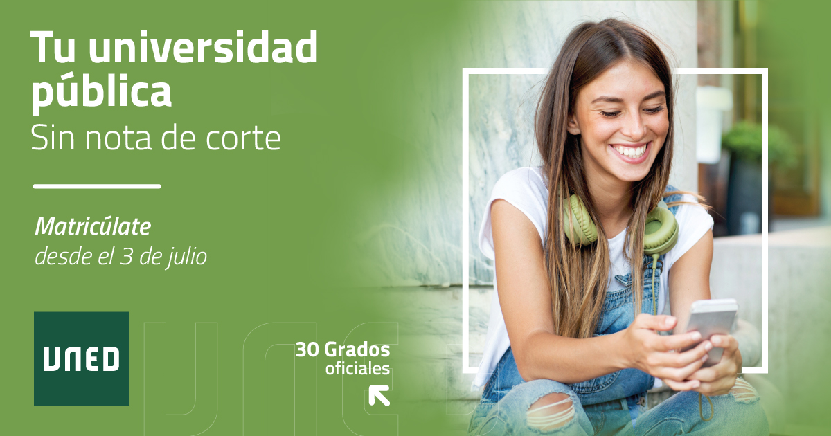 UNEDMadrid's tweet image. ¿Buscas una universidad pública, sin nota de corte y que se adapte a tu vida?
📚 Elige entre 30 grados oficiales y matricúlate hasta el 22 de octubre.
Forma parte de una comunidad abierta y accesible.
¿Te animas? 🔗Más info uned.es/universidad/ce…