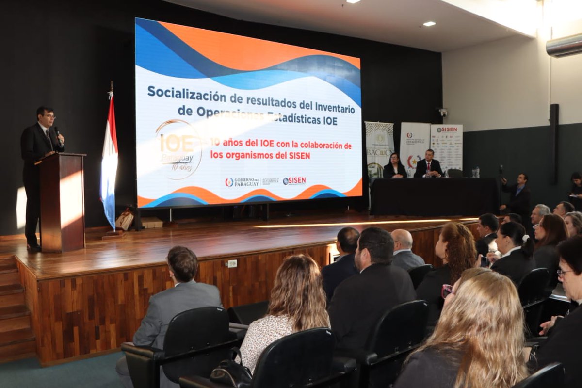 mercosur's tweet photo. [PT] O Instituto Nacional de Estatística (INE), do Paraguai 🇵🇾, comemorou nesta terça-feira o décimo aniversário do Inventário de Operações Estatísticas (IOE), em um ato realizado no salão auditório da Biblioteca e Arquivo Central do Congresso Nacional.

📑 Desde sua implementação, no âmbito da Reunião Especializada de Estatísticas do MERCOSUL (REES), o IOE se posicionou como uma ferramenta essencial para melhorar a articulação entre os produtores de estatísticas oficiais do bloco, permitindo avançar para uma produção estatística mais coordenada, eficiente e de qualidade.

🔗 Conheça mais em https://t.co/6sddu7FL1b