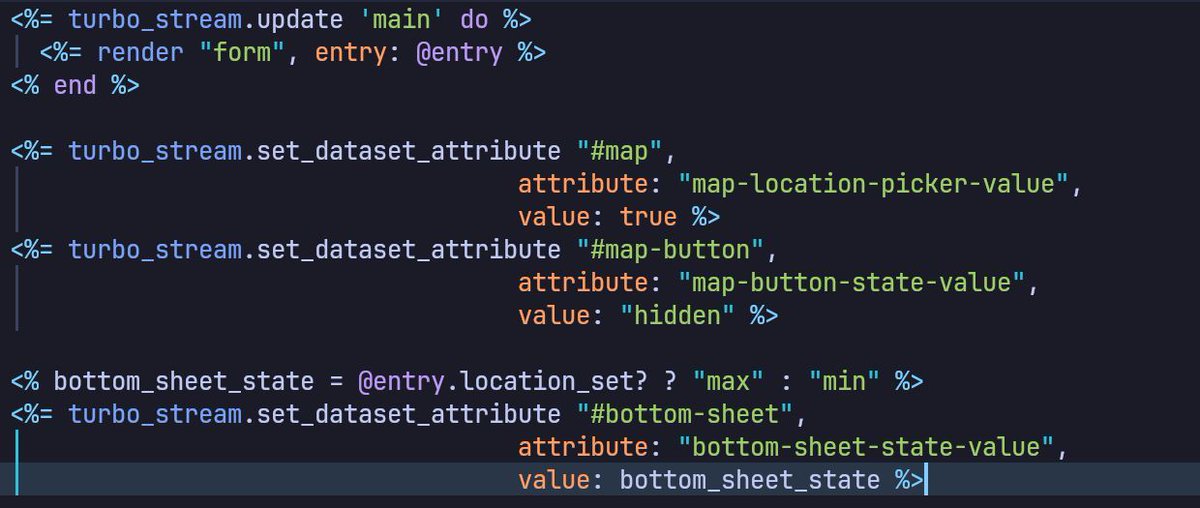 hschnedlitz's tweet image. Custom Turbo Stream actions are great 👌 

So when is the right time to move to state management on the client? Probably never. 

#rubyonrails