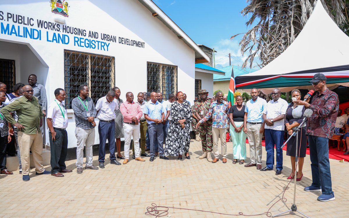 State Department for Lands and Physical Planning (@deptoflands) on Twitter photo Lands CS <a href="/WahomeHon/">Hon. Alice Wahome, EGH</a> has officially opened the Malindi Land offices today.ย This marks a major milestone for land administration in the Coast region, where land issues have been a big challenge. The new offices will serve two sub-counties (Malindi and Magarini). Lands CS <a href="/WahomeHon/">Hon. Alice Wahome, EGH</a> has officially opened the Malindi Land offices today.ย This marks a major milestone for land administration in the Coast region, where land issues have been a big challenge. The new offices will serve two sub-counties (Malindi and Magarini).