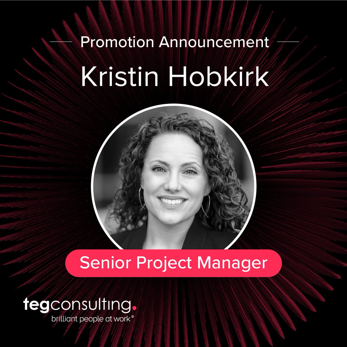 tegconsult's tweet photo. ๐Please join us in congratulating Kristin Hobkirk on her well-earned promotion to Senior Project Manager.
#TEGConsulting #UnleashingHumanPotential #Leadership #Talent https://t.co/cVEla0On1V