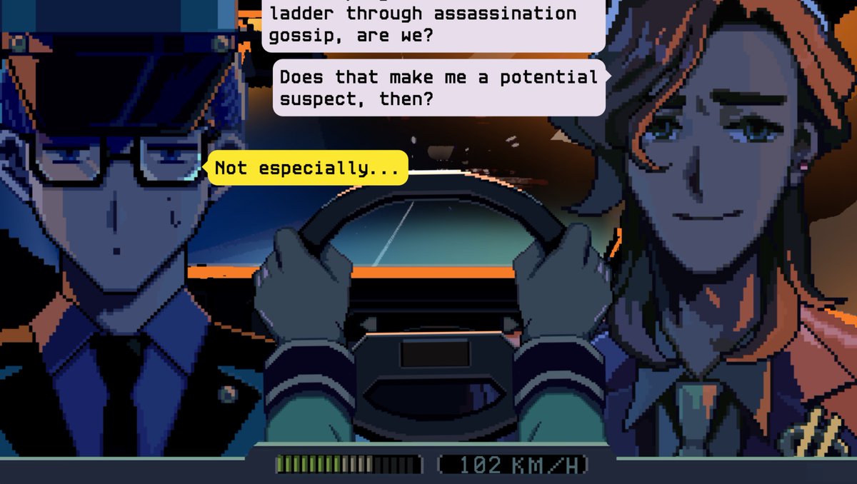 KENKOU_LAND's tweet image. 🎉Happy Announcement🎉
We have received the English translation demo of #TIMEMOON!
You can play the English version of TIMEMOON at #BitSummit13th 🚕🌕
The translation work for the demo version was done by Fruitbat Factory🦇Thank you very much!✨