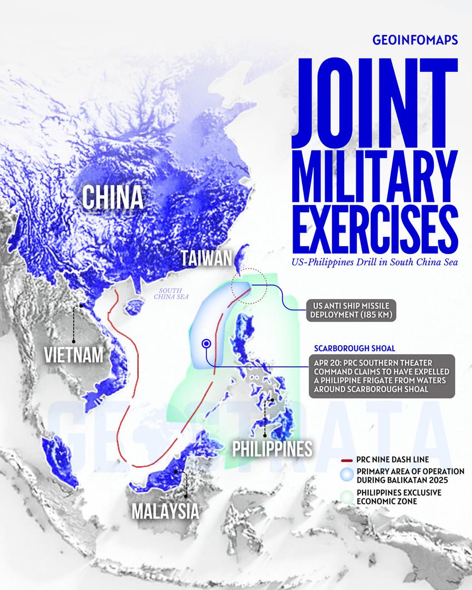 CoveringChina_'s tweet photo. US & Philippines launch joint drills near Scarborough Shoal in the South China Sea, countering China’s claims & reinforcing Manila’s EEZ. A clear stand against Beijing’s Nine-Dash Line & for regional security.
#USA #Philippines #NineDashLine #IndoPacific #Security https://t.co/wtiglrETbc