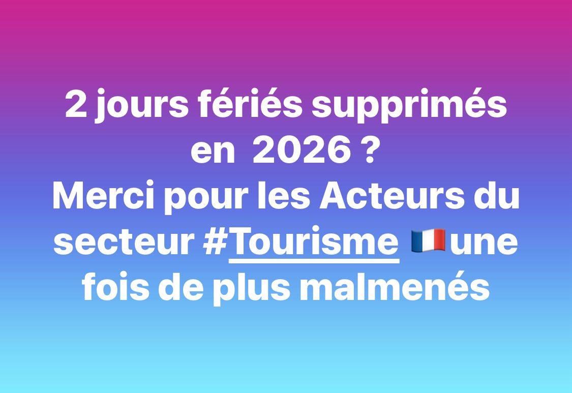 StefVerynaud's tweet photo. #Tourisme en #Danger 
#touchespasamesjoursferies 

Aucune concertation avec les Acteurs de la filière #touristique 

@n_delattre  🆘 https://t.co/vHV0nfvhtP