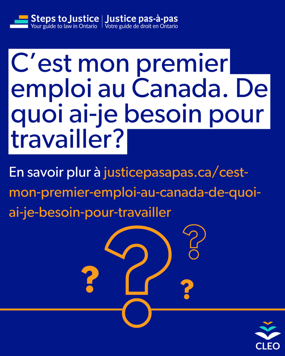 Êtes-vous à la recherche de votre premier emploi au Canada? Découvrez ce dont vous avez besoin pour commencer à travailler ici.

justicepasapas.ca/cest-mon-premi…